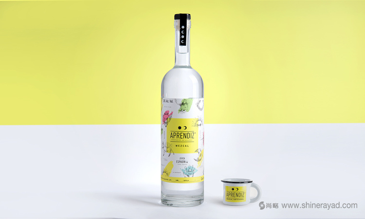 APRENDIZ Mezcal手繪插畫風(fēng)格 龍舌蘭酒包裝設(shè)計3