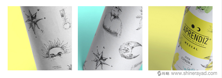 APRENDIZ Mezcal手繪插畫風(fēng)格 龍舌蘭酒包裝設(shè)計4