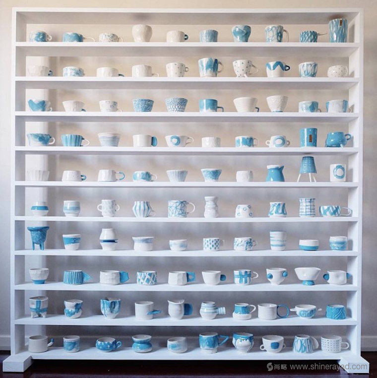 白色瓷器瓷杯淡藍(lán)水彩藝術(shù)創(chuàng)意設(shè)計(jì)欣賞-全家福1