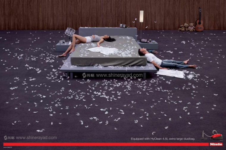Miele吸塵器強大吸力平面廣告創(chuàng)意設(shè)計-上海廣告設(shè)計公司國外廣告欣賞枕頭篇5