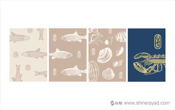 韓國(guó)漁村海鮮壽司餐廳餐飲品牌VI形象設(shè)計(jì)-餐飲插畫(huà)設(shè)計(jì)4