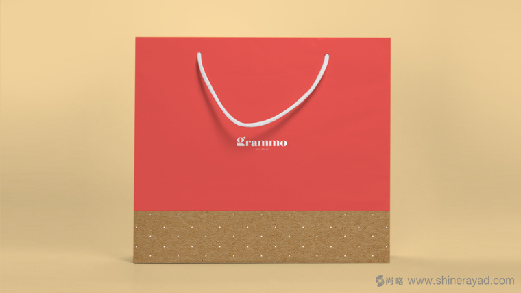 Grammo 手工餅干瓦能紙牛皮紙有機(jī)品牌VI形象設(shè)計6-手提袋設(shè)計