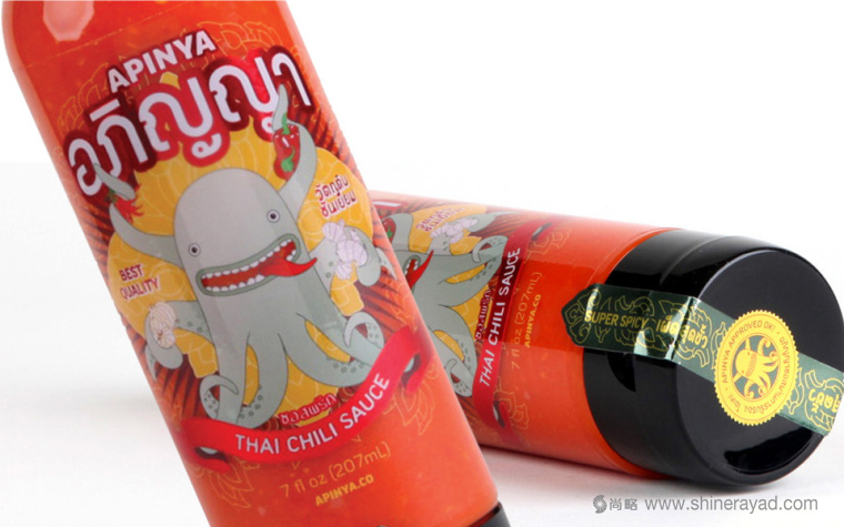 泰國辣醬apinya品牌小章魚核心視覺品牌形象塑造1-包裝設(shè)計