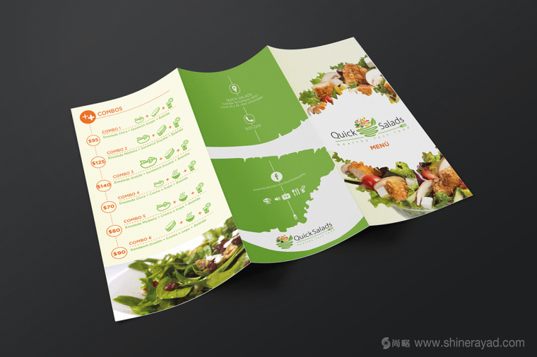 Quick Salads 沙拉有機(jī)素食餐廳VI設(shè)計(jì)6-餐廳菜單價目表設(shè)計(jì)
