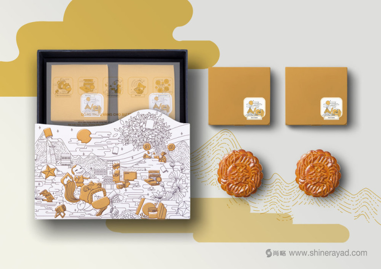 線條插畫設(shè)計(jì)風(fēng)格 MVV 月餅包裝設(shè)計(jì)-上海包裝設(shè)計(jì)公司3