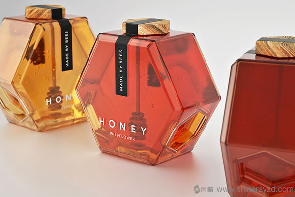 六邊形瓶型蜂蜜包裝-上海包裝設計公司 六邊形瓶型蜂蜜包裝-上海包裝設計公司