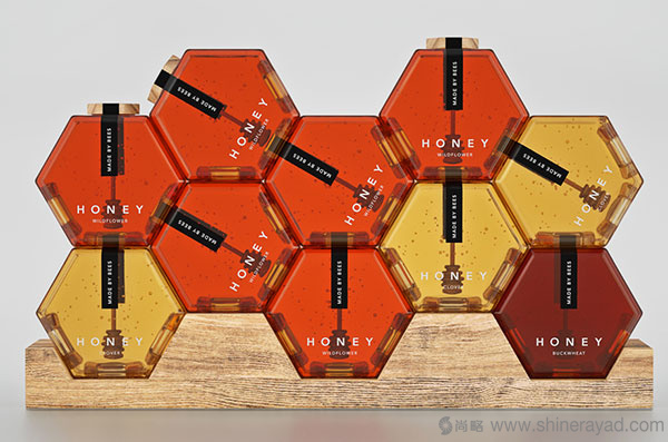 六邊形瓶型蜂蜜包裝-上海包裝設計公司 六邊形瓶型蜂蜜包裝-上海包裝設計公司