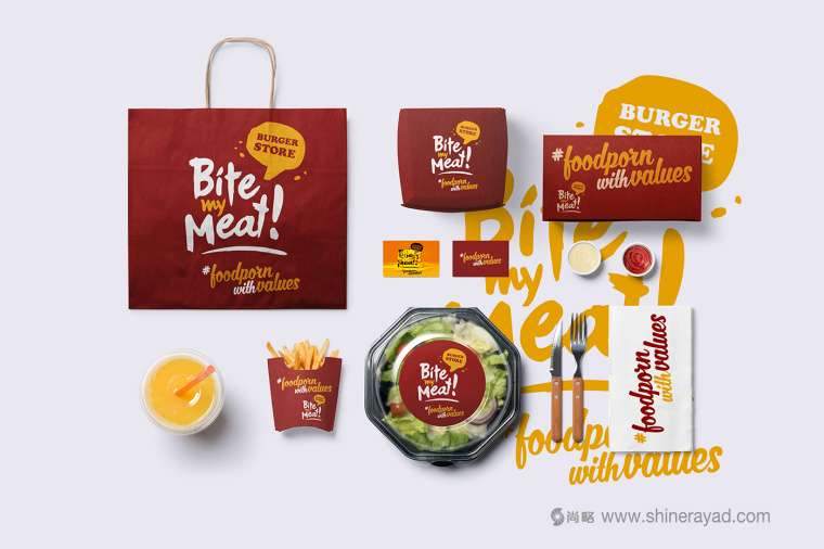 Bite My Meat 漢堡概念餐廳品牌VI視覺(jué)形象設(shè)計(jì)“女性身體篇”-上海品牌設(shè)計(jì)公司