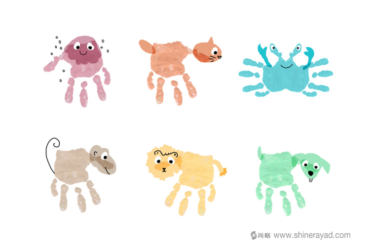 LOLO兒童洗護沐浴清潔產品及手工肥皂包裝設計“手掌印動物篇”插畫設計 LOLO兒童洗護沐浴清潔產品及手工肥皂包裝設計“手掌印動物篇”插畫設計