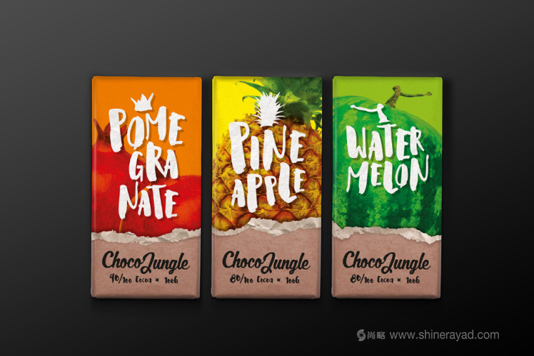 水果特寫插畫風(fēng)格 Choco Jungle 巧克力包裝設(shè)計-上海包裝設(shè)計公司