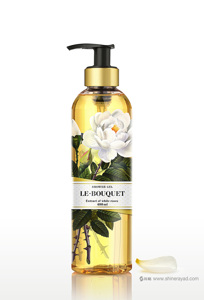 上?;瘖y品包裝設計公司欣賞:全彩印花朵插畫 Le Bouquet 品牌沐浴露包裝設計 上?;瘖y品包裝設計公司欣賞:全彩印花朵插畫 Le Bouquet 品牌沐浴露包裝設計