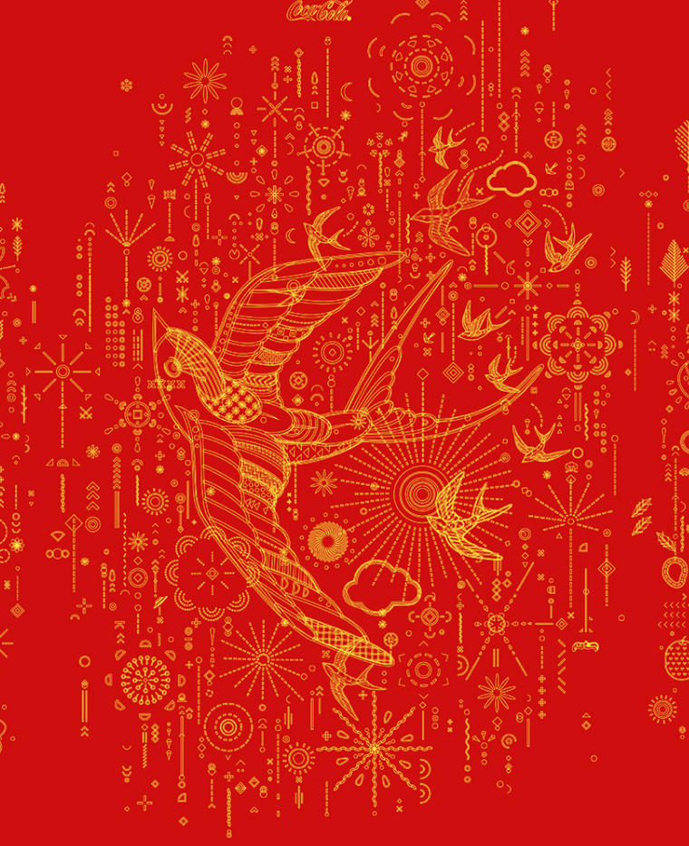 可口可樂2017年越南農(nóng)歷新年節(jié)日限量版“燕子插畫篇”包裝設(shè)計-上海包裝設(shè)計公司