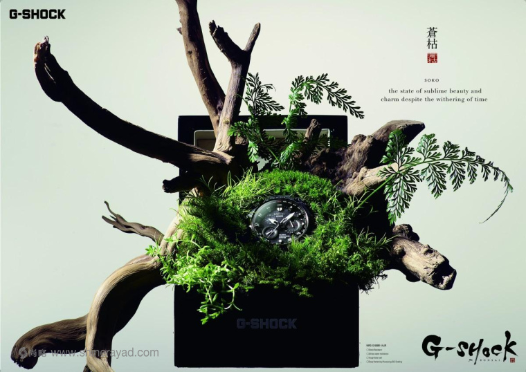G-shock 手表“枯枝盆景篇”平面廣告創(chuàng)意設(shè)計(jì)-上海設(shè)計(jì)公司 G-shock 手表“枯枝盆景篇”平面廣告創(chuàng)意設(shè)計(jì)-上海設(shè)計(jì)公司