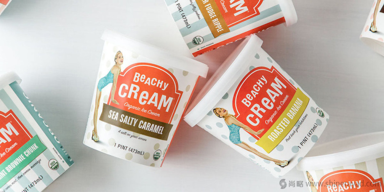 BEACHY 復(fù)古性感女郎冰淇淋包裝設(shè)計-上海包裝設(shè)計欣賞1