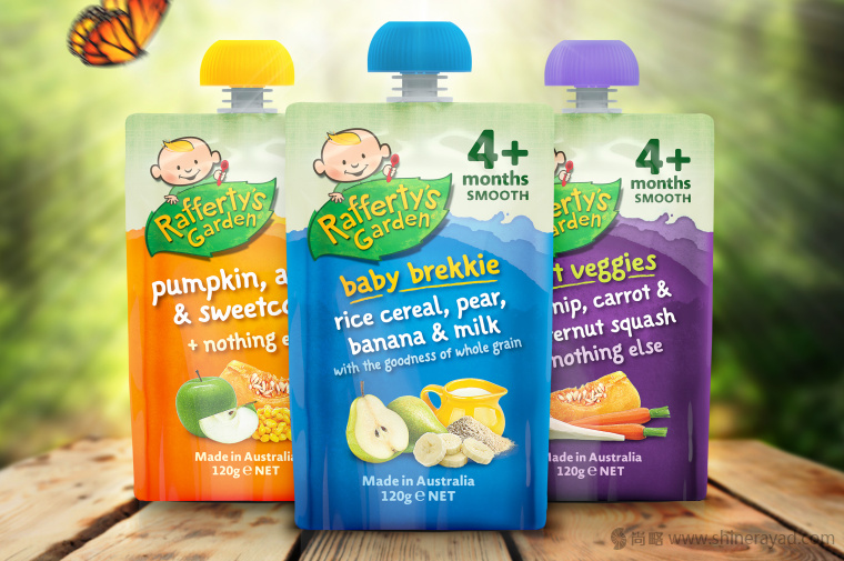 RAFFERTY''''S GARDEN 嬰幼兒營養(yǎng)果蔬汁泥輔食包裝設計-上海包裝設計公司6