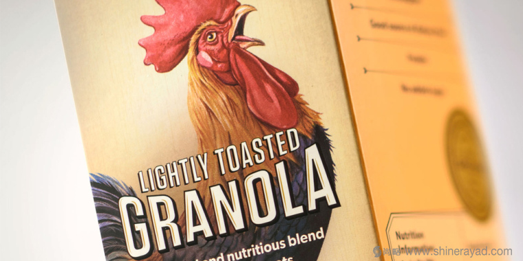 上海包裝設計公司收藏 THE GROUNDS GRANOLA 營養(yǎng)早餐燕麥麥片包裝設計“公雞打鳴篇”1