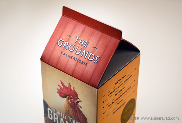 上海包裝設計公司收藏 THE GROUNDS GRANOLA 營養(yǎng)早餐燕麥麥片包裝設計“公雞打鳴篇”3