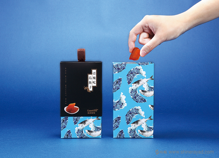 上海包裝設(shè)計公司海鮮產(chǎn)品包裝設(shè)計欣賞：壹塊吃烏魚子包裝設(shè)計3