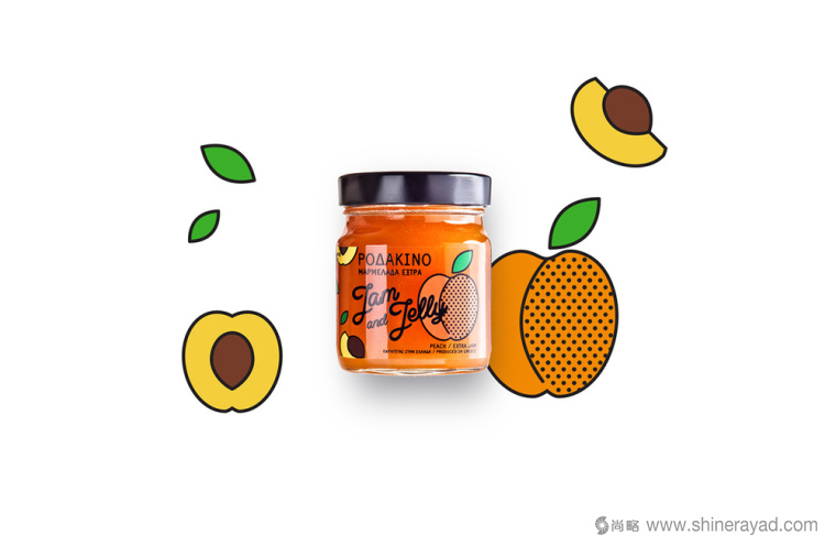 JAM AND JELLY 水果果醬包裝設(shè)計-草莓醬櫻桃醬橙子醬杏仁醬4
