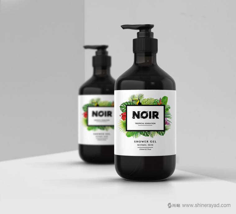 熱帶雨林插畫 NOIR 清潔美容產(chǎn)品化妝品包裝設(shè)計(jì)-上海包裝設(shè)計(jì)公司2