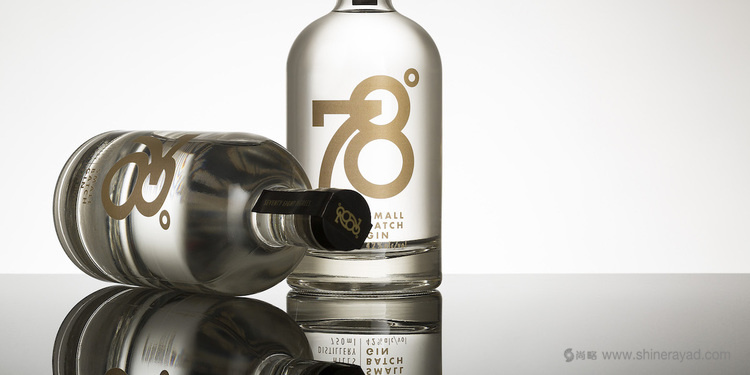 簡約高端的78o 杜松子酒包裝設(shè)計酒瓶瓶型設(shè)計-上海包裝設(shè)計公司設(shè)計收藏1