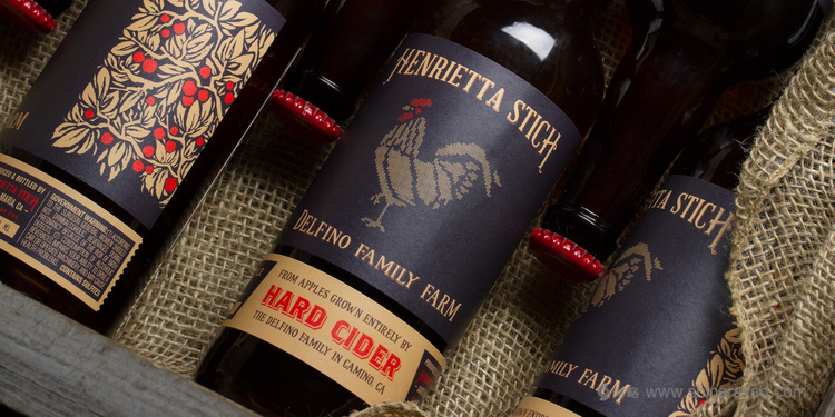 HENRIETTA 家庭農(nóng)場自產(chǎn)蘋果酒包裝設(shè)計公雞插畫設(shè)計-上海包裝設(shè)計公司收藏2