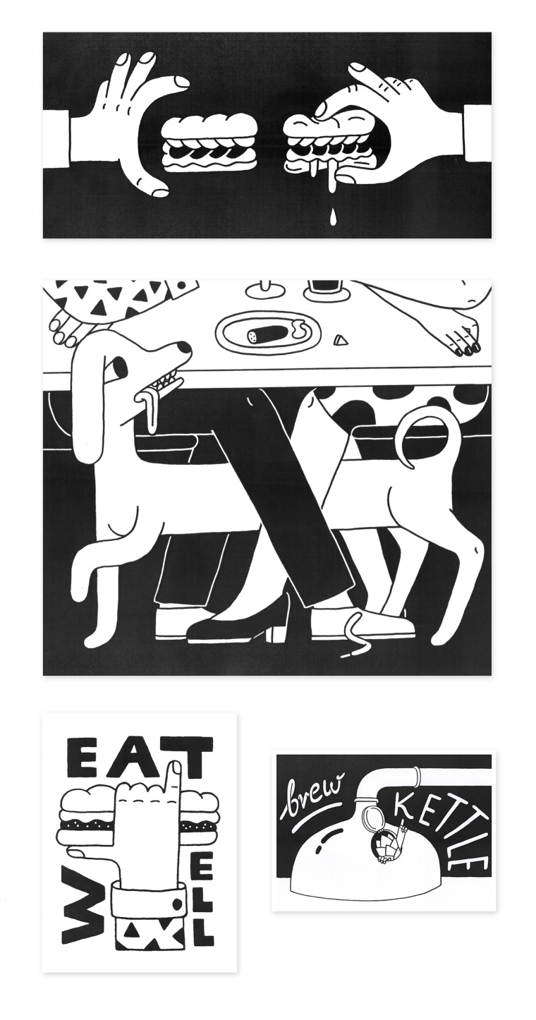 4Hops 啤酒酒吧logo設(shè)計(jì)餐廳VI形象線條插畫設(shè)計(jì)-上海logo設(shè)計(jì)公司設(shè)計(jì)收藏6