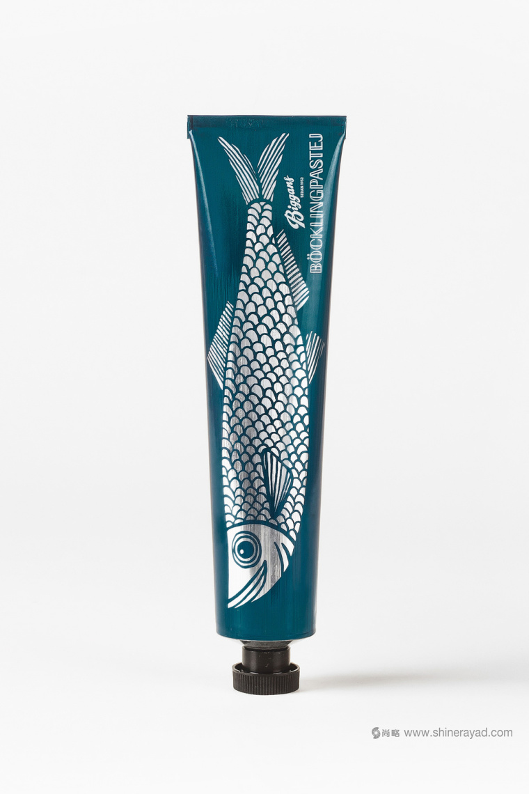 上海海產(chǎn)品包裝設(shè)計(jì)欣賞：手繪魚(yú)插畫(huà)風(fēng)格的BIGGANS 魚(yú)醬包裝設(shè)計(jì)3