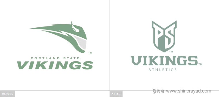 vikings 橄欖球俱樂部l新舊ogo設(shè)計(jì)對(duì)比－上海logo設(shè)計(jì)公司1