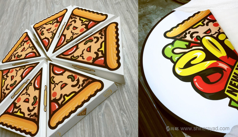 一個(gè)充滿食欲的卡通風(fēng)格slice pizzeria 披薩logo設(shè)計(jì)-上海logo設(shè)計(jì)公司5