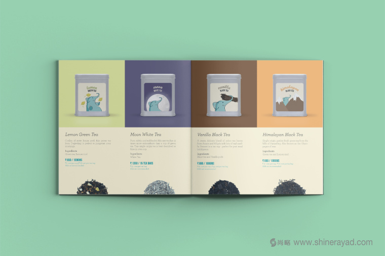 印度 Tea Trunk 茶葉品牌小象吉祥物畫冊(cè)設(shè)計(jì)-上海畫冊(cè)設(shè)計(jì)公司3