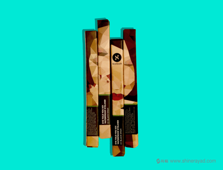 Sugar 品牌三角美女插畫美容彩妝化妝品包裝設計-上海包裝設計公司6