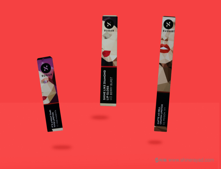 Sugar 品牌三角美女插畫美容彩妝化妝品包裝設計-上海包裝設計公司7