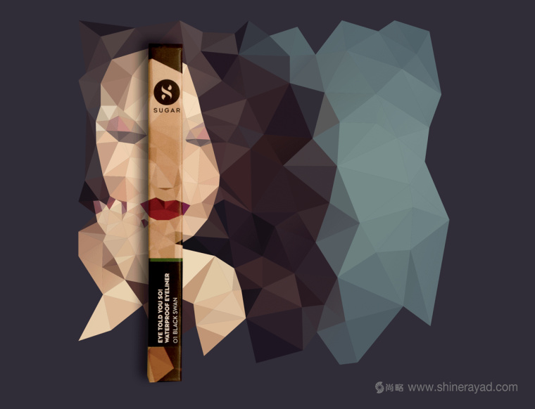 Sugar 品牌三角美女插畫美容彩妝化妝品包裝設計-上海包裝設計公司9