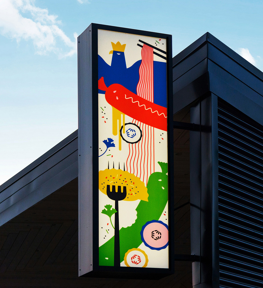 國外餐飲品牌形象設(shè)計案例欣賞——Kimski波蘭菜韓國料理融合菜餐廳餐飲品牌形象設(shè)計插畫設(shè)計1