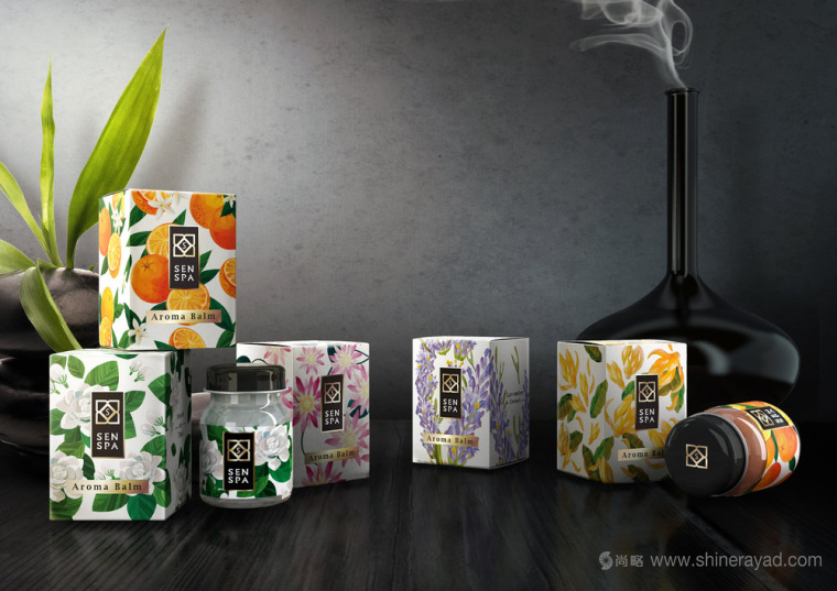 花卉插畫設計風格 SENSPA 唇膏外包裝盒設計-上海包裝設計公司設計欣賞2