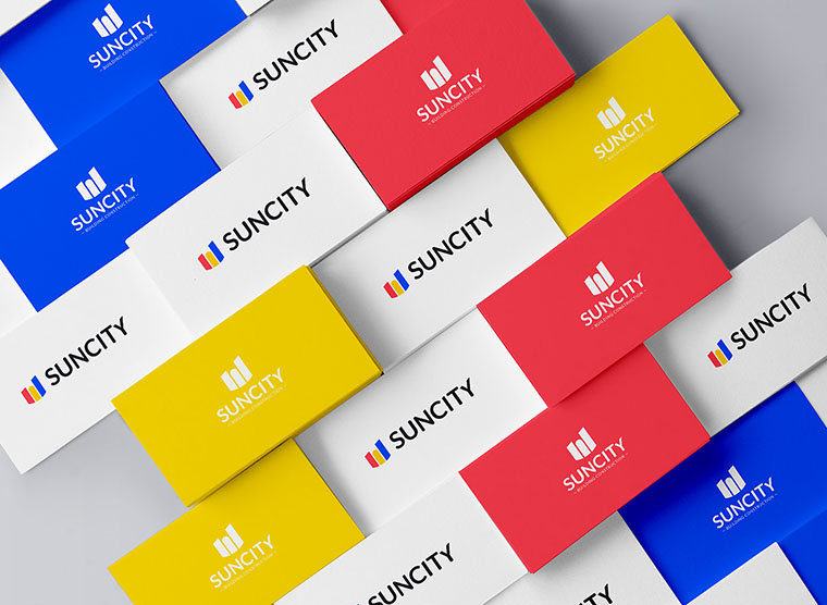 幾何圖形風(fēng)格SUNCITY 建筑施工公司VI設(shè)計-上海VI設(shè)計公司