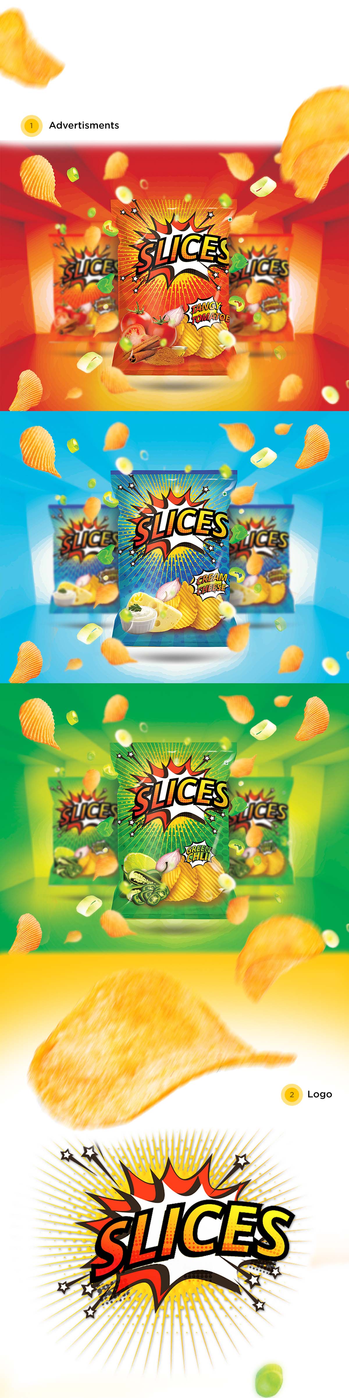 讓味覺(jué)尖叫的Slices 切片薯片品牌logo設(shè)計(jì)包裝設(shè)計(jì)-上海食品包裝設(shè)計(jì)公司