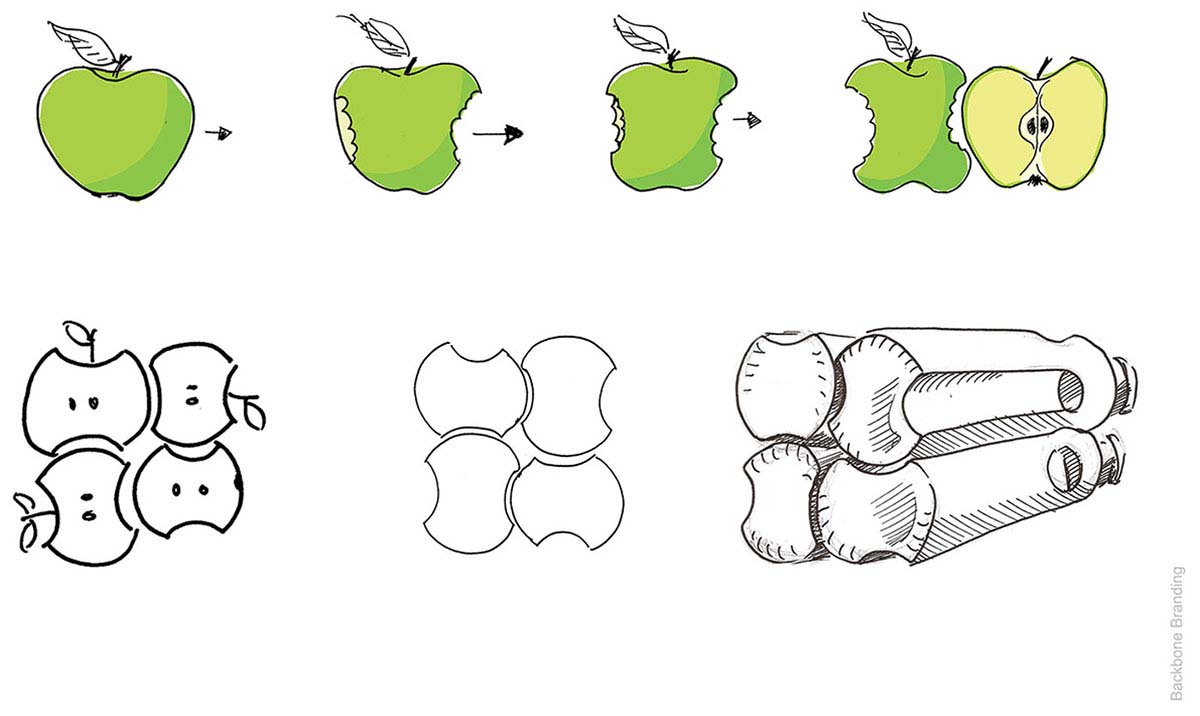 被咬了一口的Yan天然健康有機(jī)果汁飲料產(chǎn)品包裝設(shè)計瓶型設(shè)計