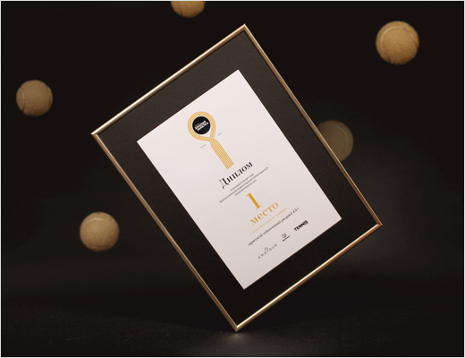 ‘金球獎(jiǎng)’網(wǎng)球大賽賽事金色線條金球拍LOGO設(shè)計(jì)-上海logo設(shè)計(jì)公司