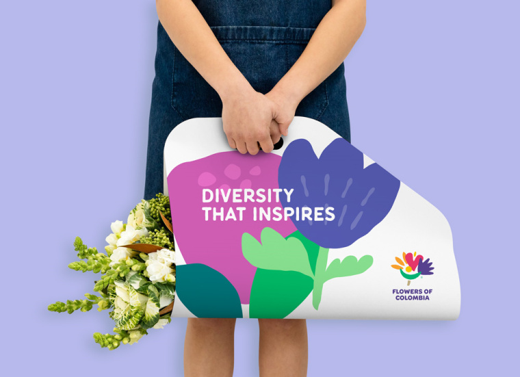 千變萬化的哥倫比亞鮮花出口商協(xié)會標志設計VI設計