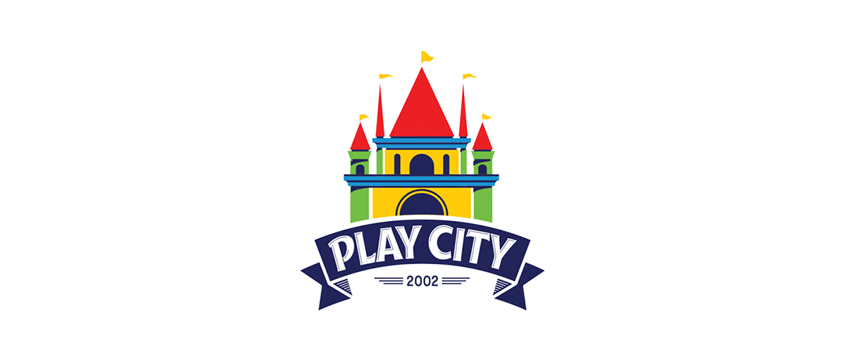 矢量圖畫風格Play City 娛樂公園logo設計