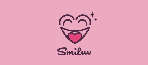表達(dá)愛情愛心的心形logo設(shè)計-SMILUV