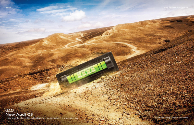 新奧迪Q5汽車自適應(yīng)空氣懸架平面廣告創(chuàng)意