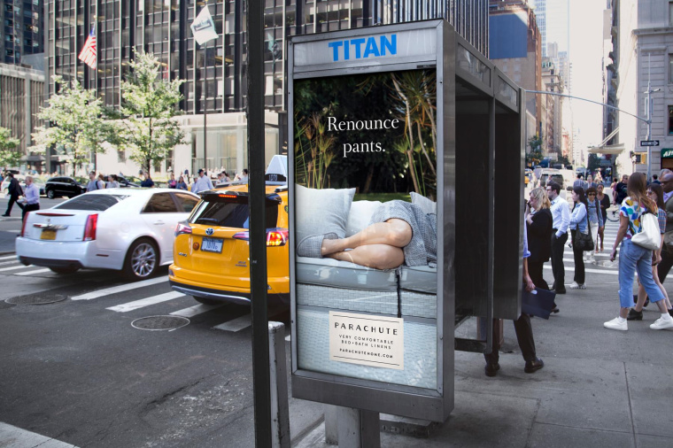 Parachute床單家居服品牌平面創(chuàng)意廣告“使家庭生活回歸慢節(jié)奏”篇-放棄褲子