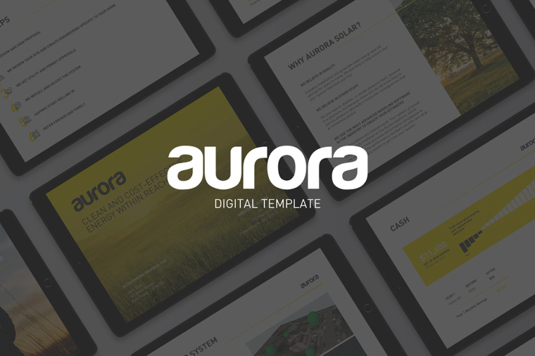 AURORA 太陽能公司PPT演示模板設計-上海品牌設計公司