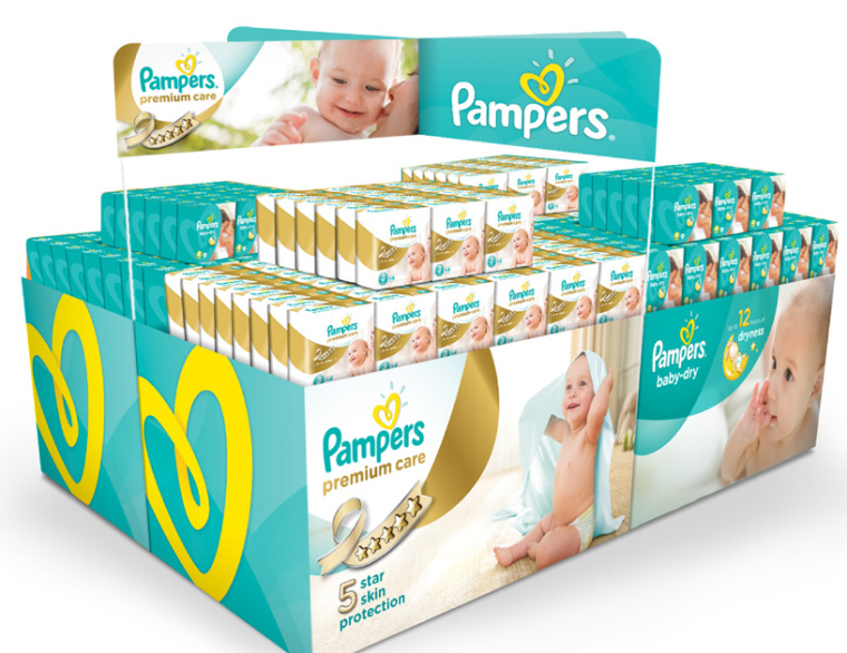 幫寶適嬰兒尿布品牌logo設(shè)計陳列設(shè)計