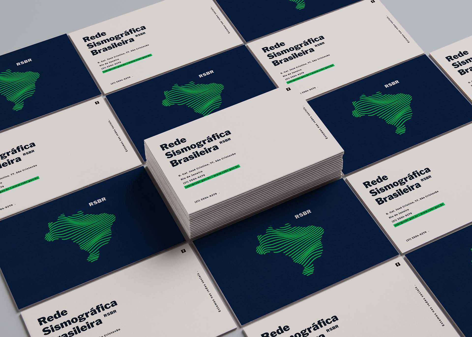 波浪線性風格標志設計VI設計- RSBR巴西地震網(wǎng)絡站品牌形象重塑