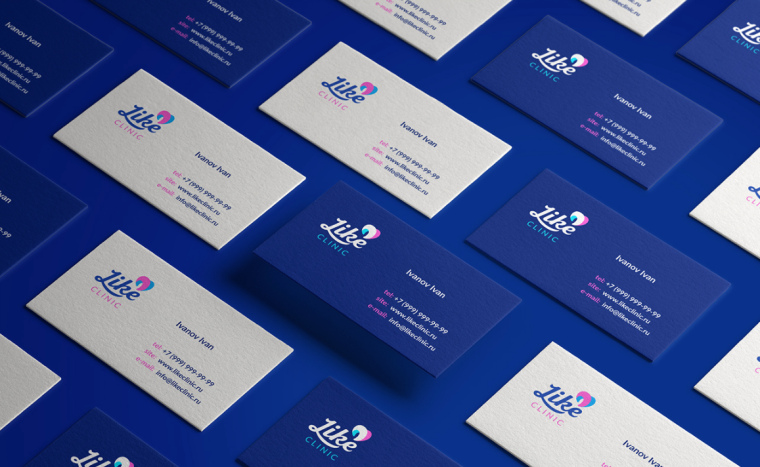 Clinic 愛(ài)牙牙醫(yī)診所標(biāo)志設(shè)計(jì)-牙齒和愛(ài)心的結(jié)合-上海標(biāo)志設(shè)計(jì)公司