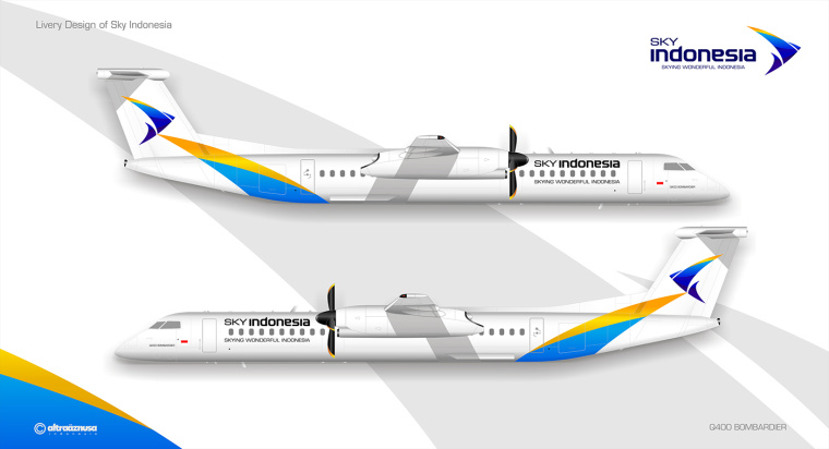 SKY INDONESIA航空公司箭鳥logo設(shè)計(jì)-飛機(jī)涂裝設(shè)計(jì) SKY INDONESIA航空公司箭鳥logo設(shè)計(jì)-飛機(jī)涂裝設(shè)計(jì)